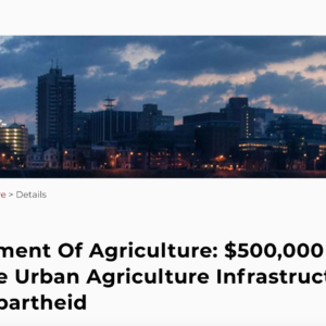 Department Of Agriculture: $500,000 Available To Improve Urban Agriculture Infrastructure, Combat Food Apartheid